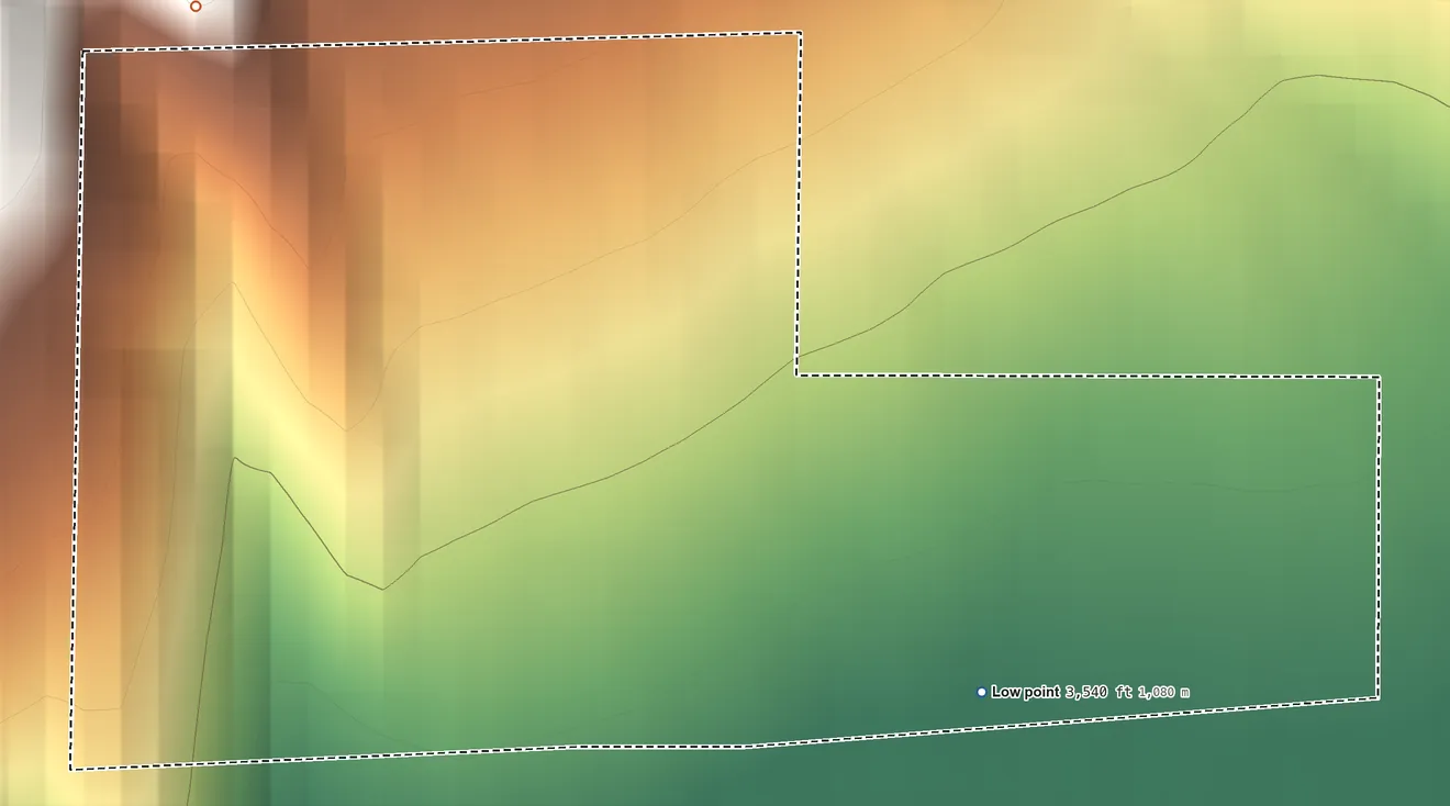 Topographic elevation map of Greenville Rancheria, California, shaded from 3,540 ft on the southeast side to 3,760 ft on the northwest side
