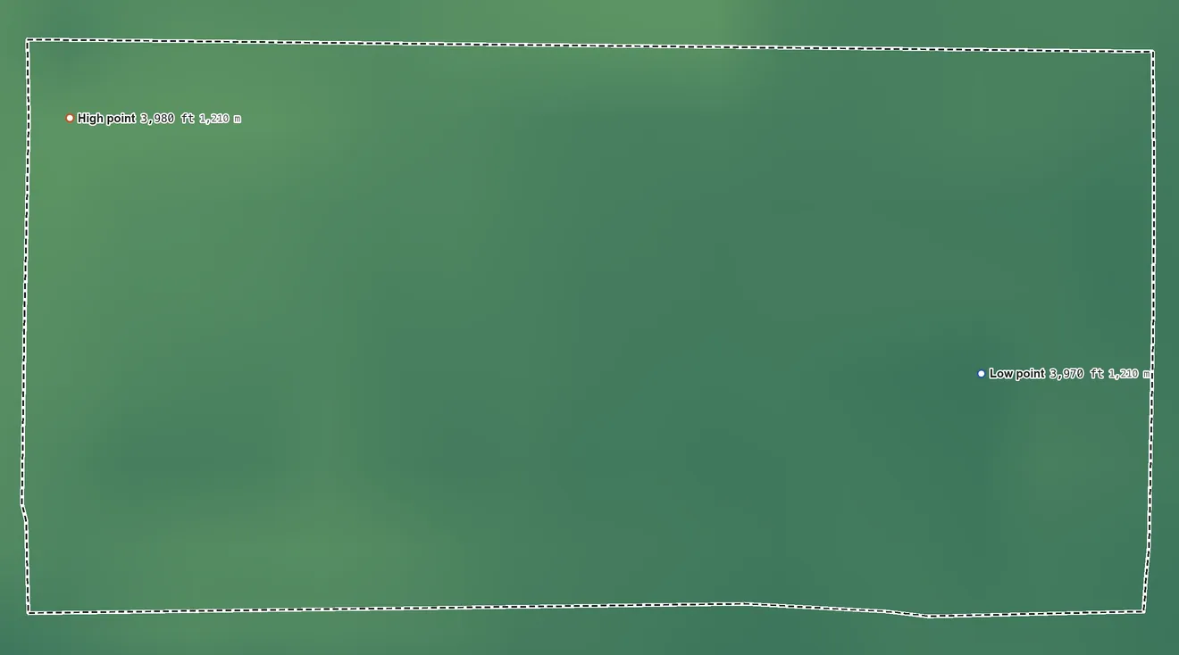 Topographic elevation map of Lovelock Indian Colony, Nevada, shaded from 3,970 ft on the east side to 3,980 ft on the west side