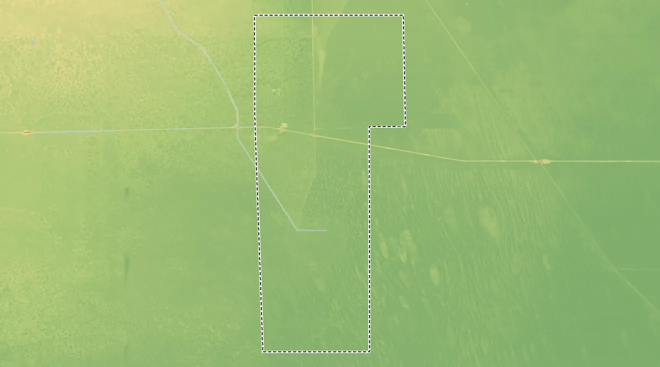 Topographic elevation map of Miccosukee Reservation, Florida, shaded from 0 ft on the south side to 45 ft on the north side
