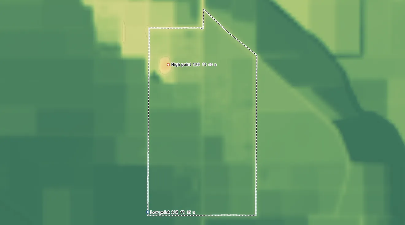 Topographic elevation map of Wall Lane, Arizona, shaded from 110 ft on the southwest side to 120 ft on the northwest side