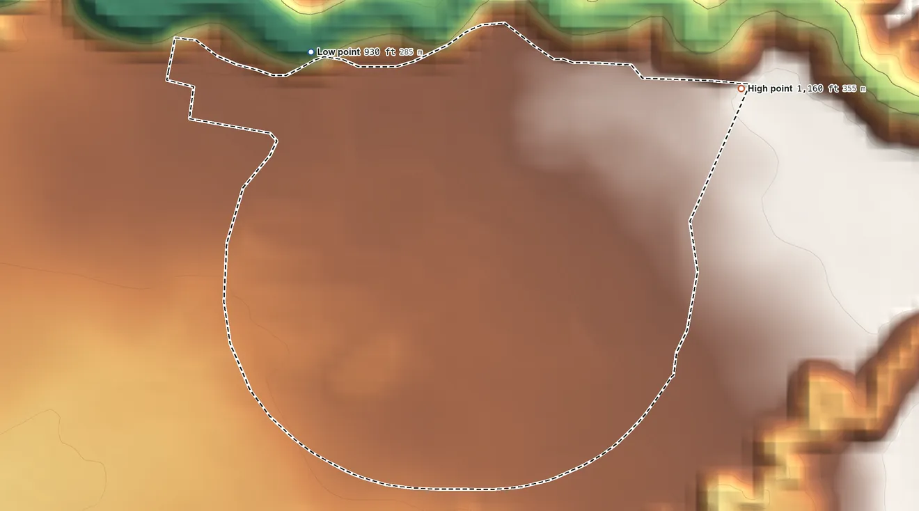 Topographic elevation map of Helemano, Hawaii, shaded from 930 ft on the northwest side to 1,160 ft at the foot of the Waiʻanae Range