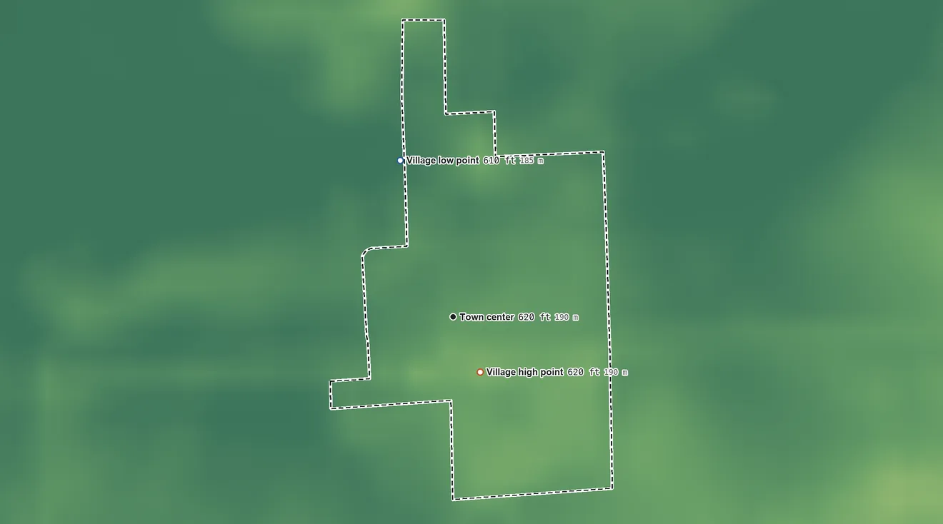 Topographic elevation map of Union Hill, Illinois, shaded from 610 ft on the north side to 620 ft on the southeast side