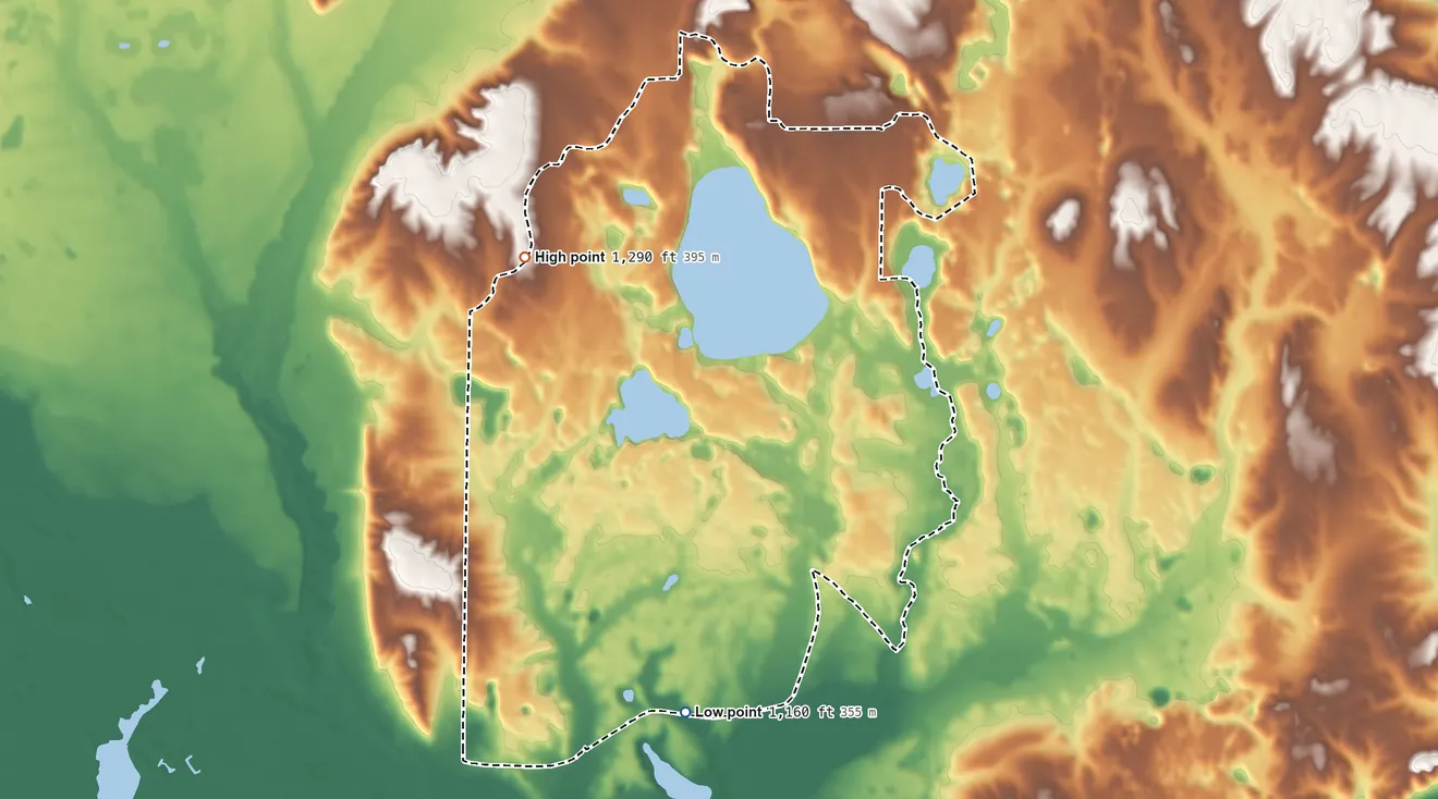 Topographic elevation map of Bear Lake, Michigan, shaded from 1,160 ft on the south side to 1,290 ft on the northwest side
