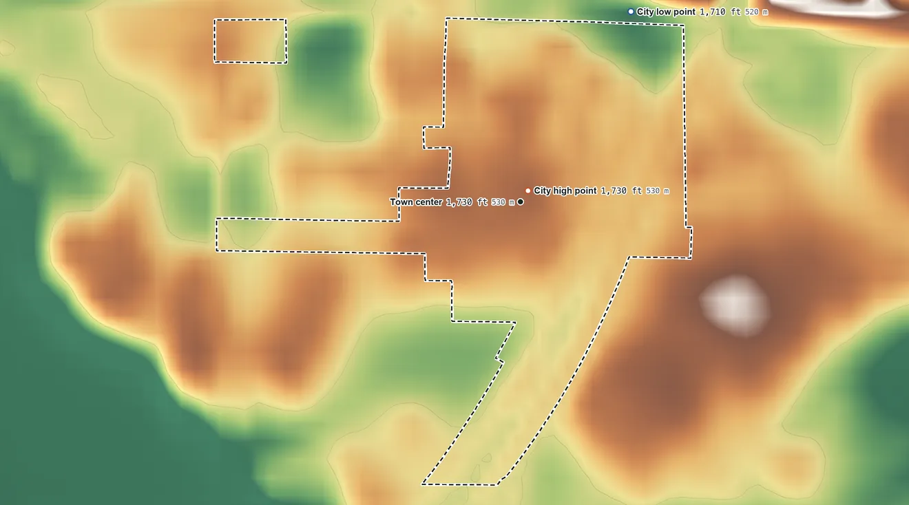 Topographic elevation map of Florence, Minnesota, shaded from 1,710 ft on the northeast side to 1,730 ft near the middle