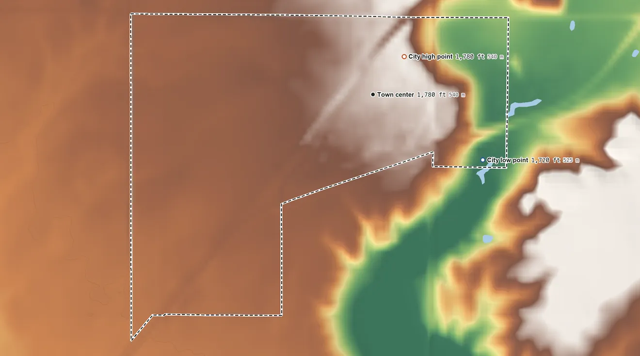 Topographic elevation map of Holland, Minnesota, shaded from 1,720 ft on the southeast side to 1,780 ft near the middle