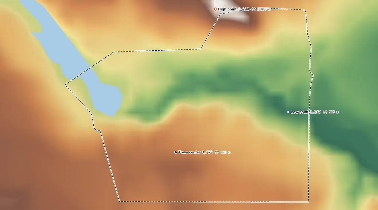 Topographic elevation map of Champion, Nebraska, shaded from 3,240 ft on the east side to 3,290 ft on the north side
