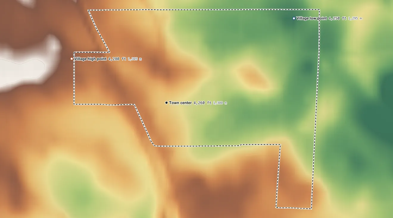 Topographic elevation map of Dalton, Nebraska, shaded from 4,250 ft on the northeast side to 4,280 ft on the northwest side
