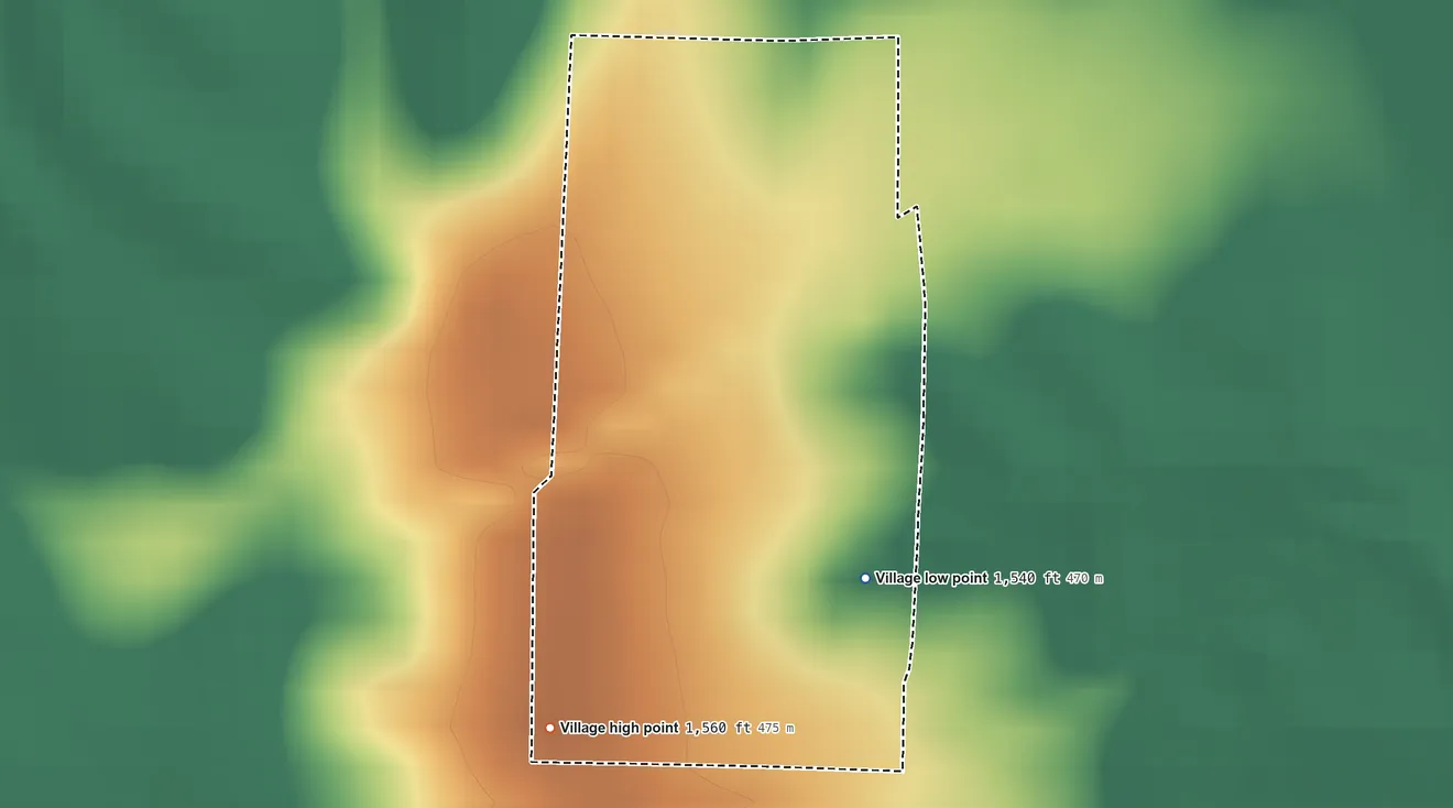 Topographic elevation map of Gilead, Nebraska, shaded from 1,540 ft on the southeast side to 1,560 ft on the south side