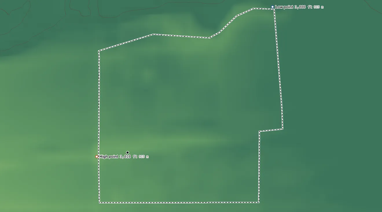 Topographic elevation map of Sarben, Nebraska, shaded from 3,000 ft on the northeast side to 3,010 ft on the west side