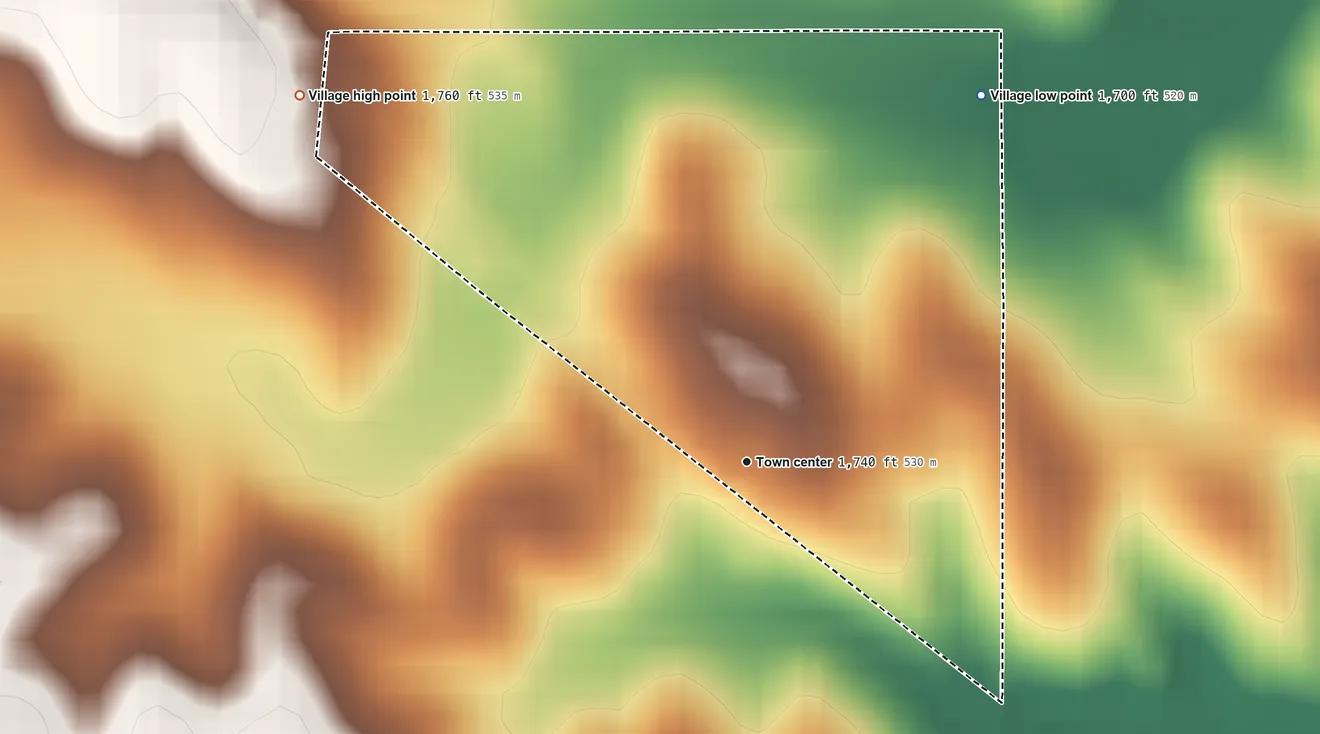 Topographic elevation map of Sholes, Nebraska, shaded from 1,700 ft on the northeast side to 1,760 ft on the northwest side
