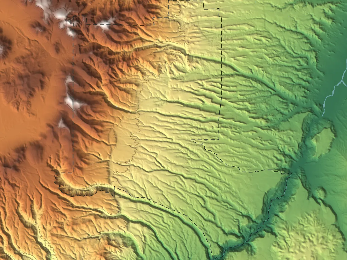 Topographic map of Los Alamos County, New Mexico