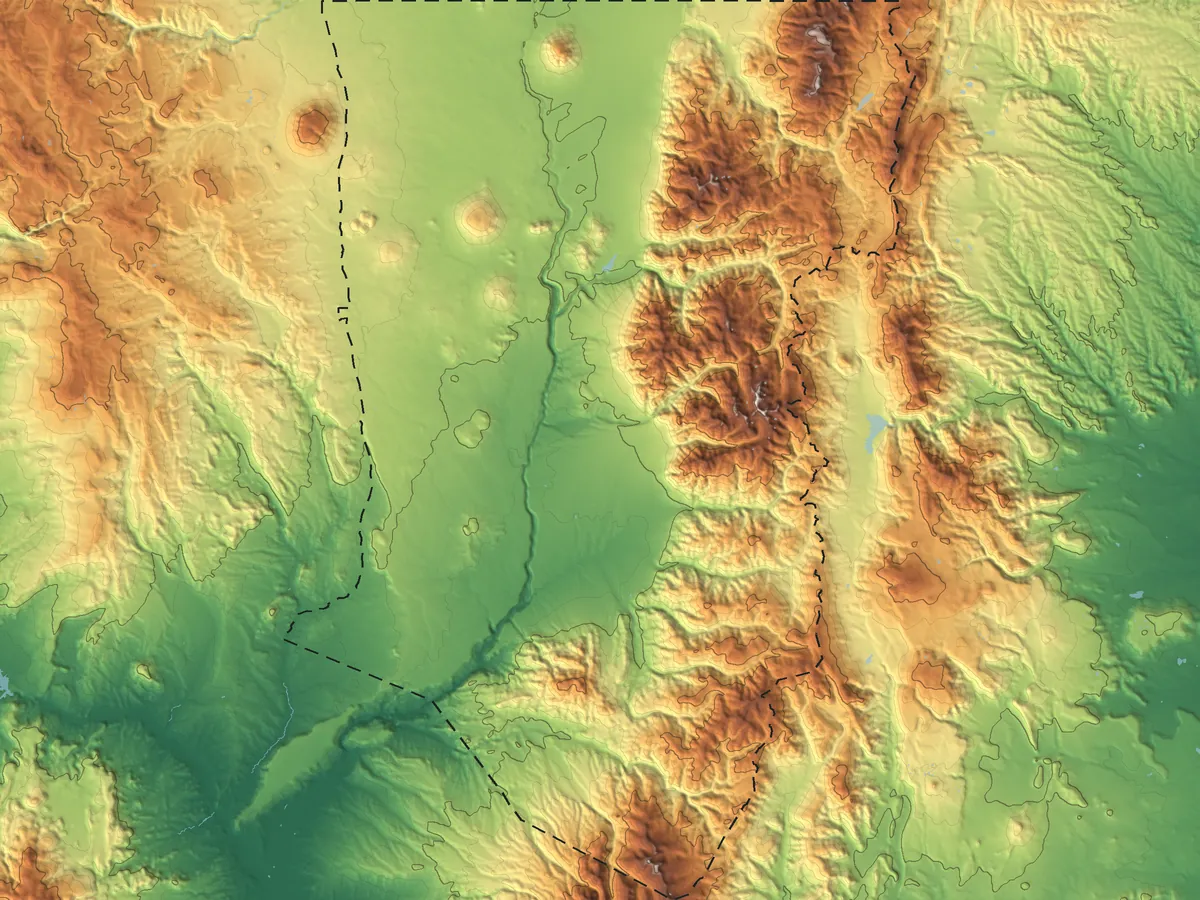 Topographic map of Taos County, New Mexico