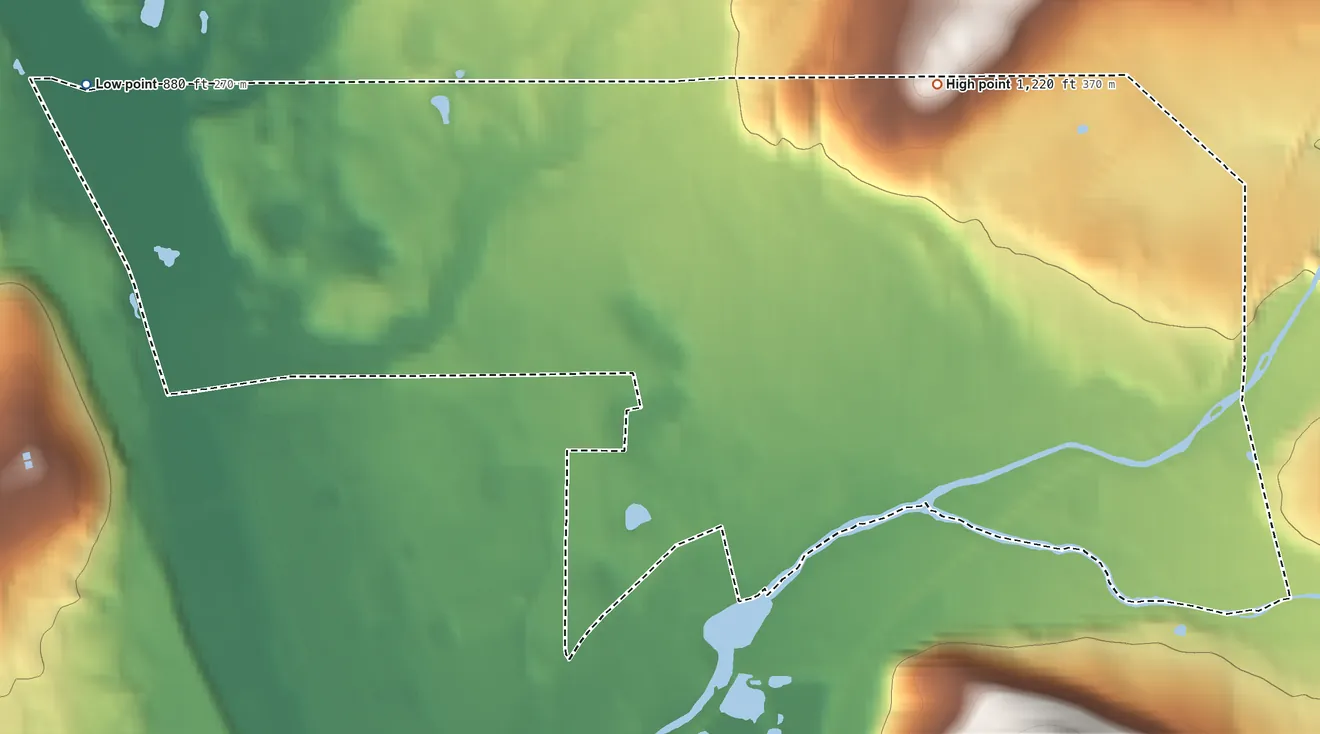Topographic elevation map of Horseheads North, New York, shaded from 880 ft on the west side to 1,220 ft on the northeast side