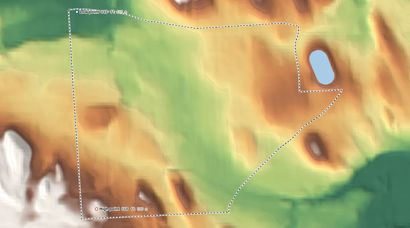 Topographic elevation map of Westvale, New York, shaded from 440 ft on the northwest side to 660 ft on the southwest side