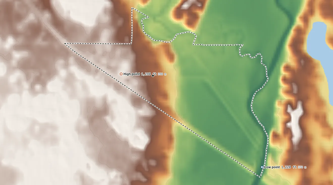 Topographic elevation map of Forestburg, South Dakota, shaded from 1,220 ft on the southeast side to 1,280 ft on the west side