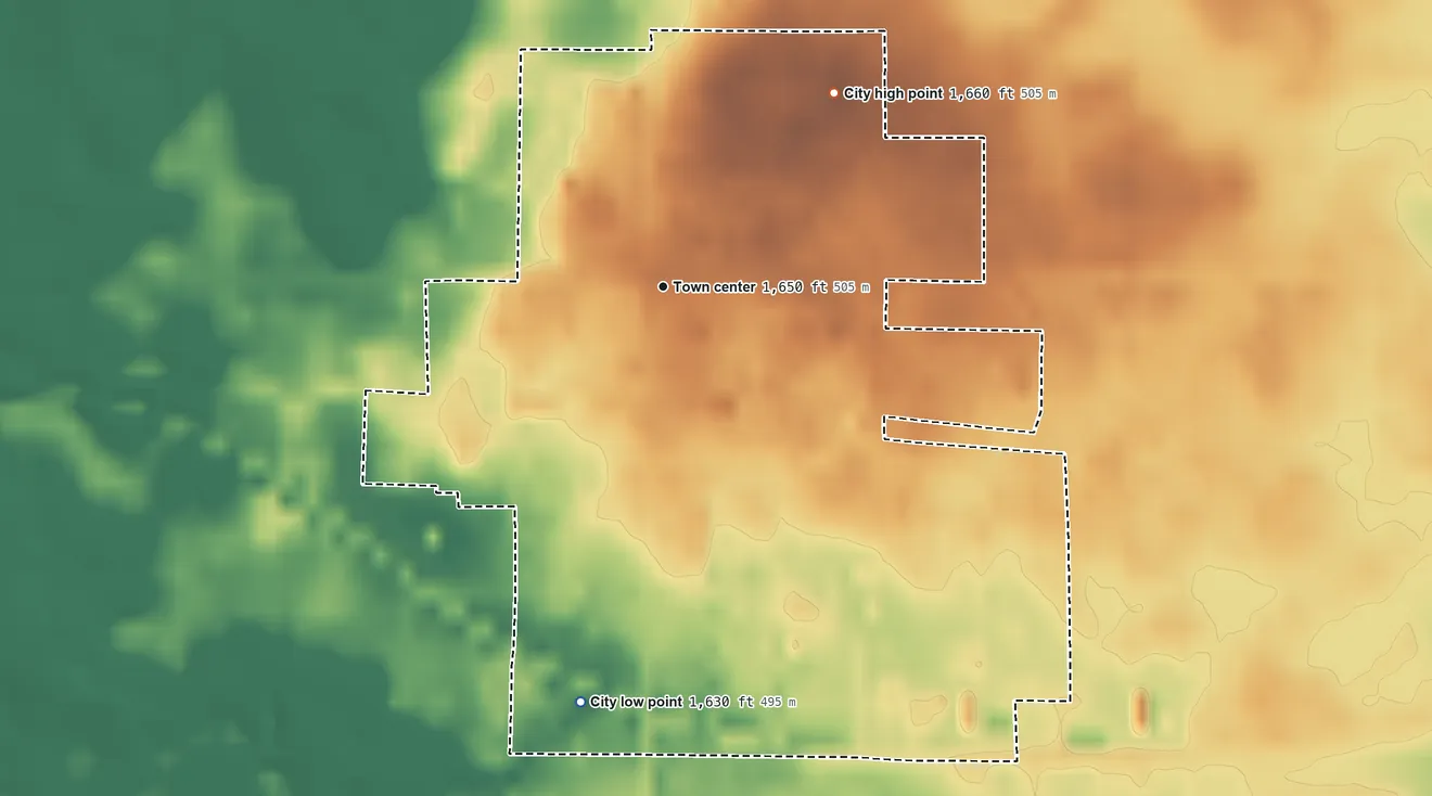 Topographic elevation map of White Lake, South Dakota, shaded from 1,630 ft on the south side to 1,660 ft on the northeast side
