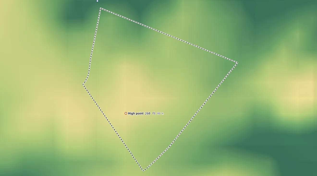 Topographic elevation map of Fernando Salinas, Texas, shaded from 250 ft on the northwest side to 260 ft on the southwest side