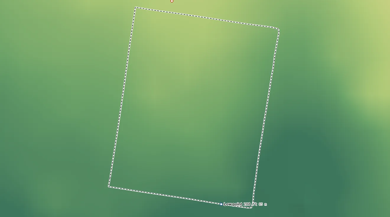 Topographic elevation map of La Esperanza, Texas, shaded from 280 ft on the southeast side to 290 ft on the north side