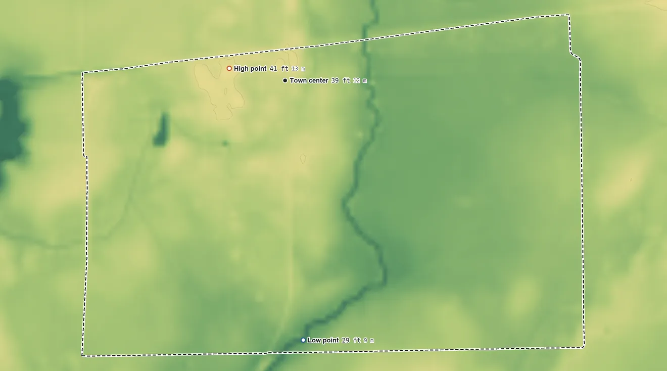 Topographic elevation map of Lolita, Texas, shaded from 29 ft on the south side to 41 ft near the middle