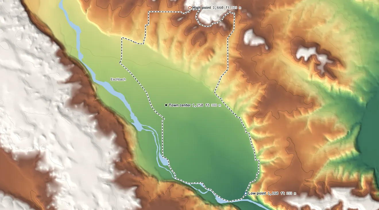 Topographic elevation map of Gleed, Washington, shaded from 1,160 ft on the southeast side to 1,660 ft on the north edge, below higher ground just outside