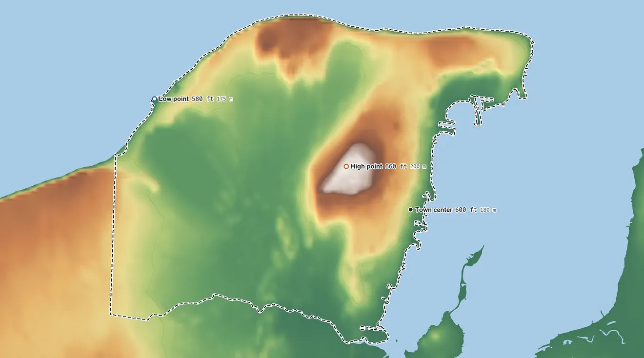 Topographic elevation map of Little Sturgeon, Wisconsin, shaded from 580 ft on the northwest side to 660 ft on the northwest side